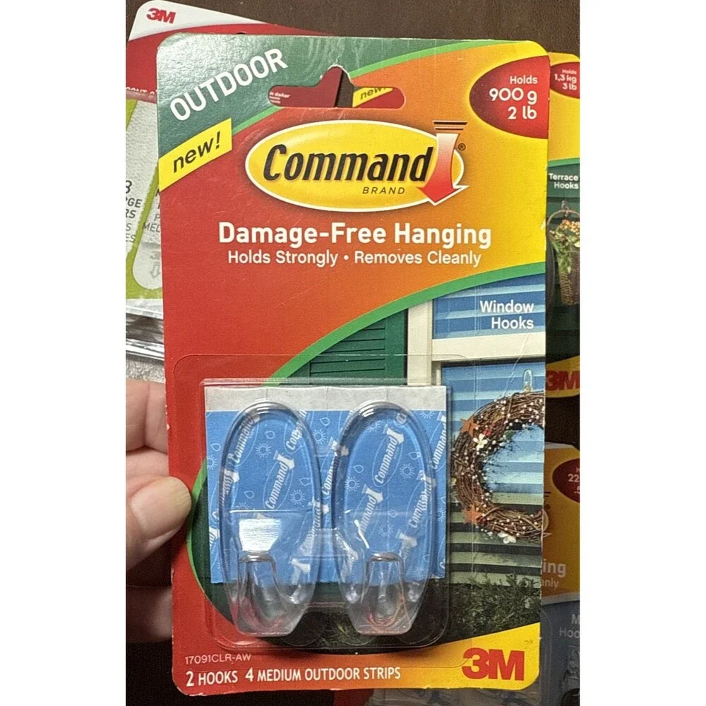3M Command Hanging Hooks & Strips Assorted Variety 9 Packs Total